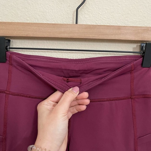 Lululemon Pace Rival Full-On Luxtreme 22" Crop Leggings Ruby Wine Burgundy 4 - Picture 9 of 14